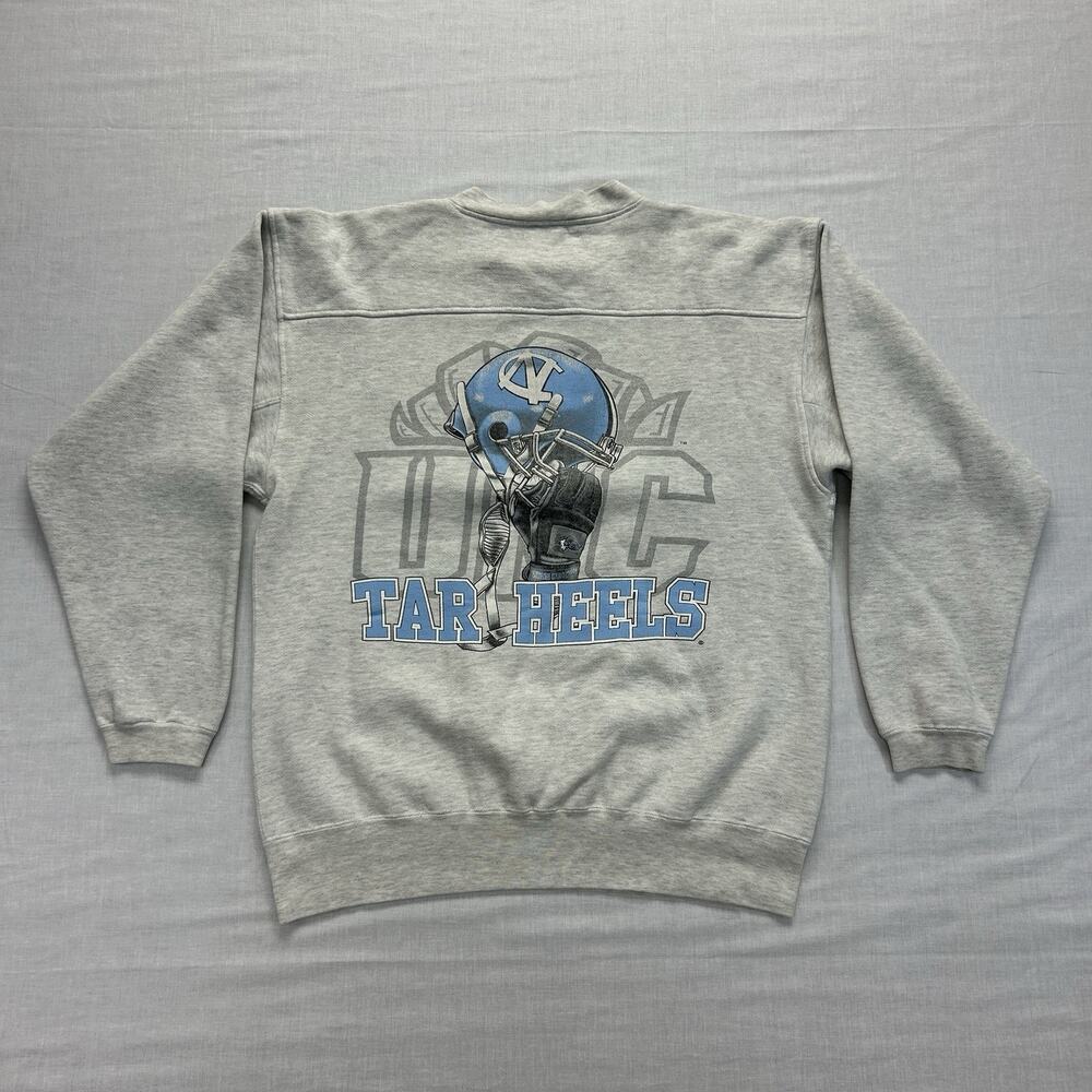 Vintage North Carolina Tar Heels Sweatshirt Mens Medium Gray Football Basketball